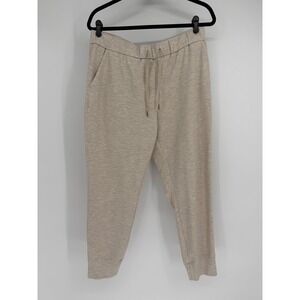 Rachel Zoe Womens Jogger Pants Oatmeal Heather Beige Knit Drawstring Large